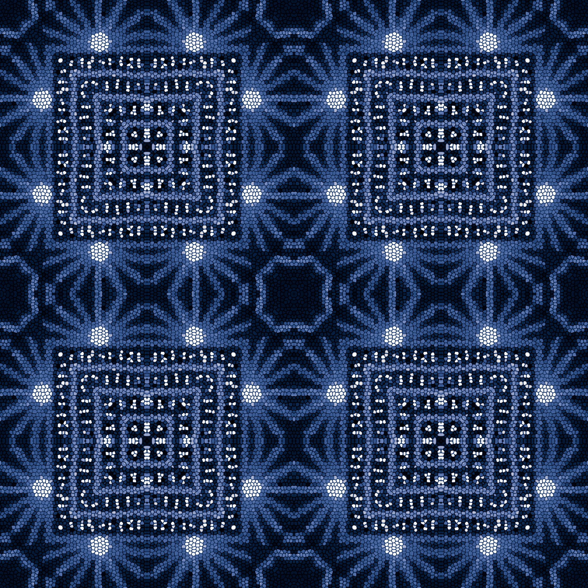 Modernus geometrinis siuvinys ant džinsinio audinio